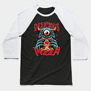 Pizza Monster Baseball T-Shirt